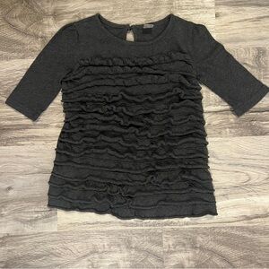 Baby Gap Toddler Girl's Ruffled Shirt Dark Grey 18-24 Months